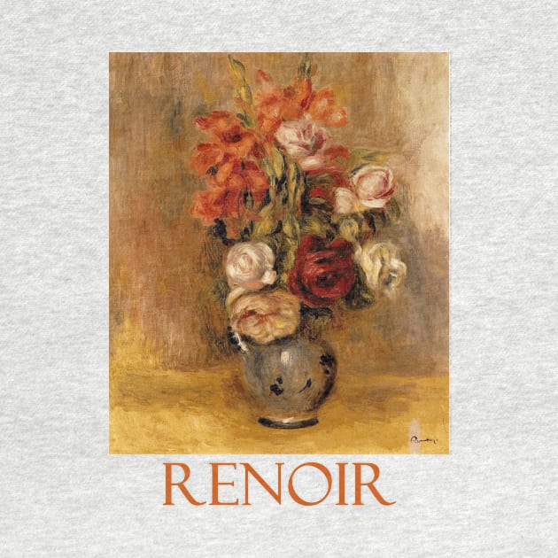 Vase of Gladiolas and Roses by Pierre-Auguste Renoir by Naves